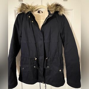 H&M Divided Winter Hooded Coat faux Fur Lined